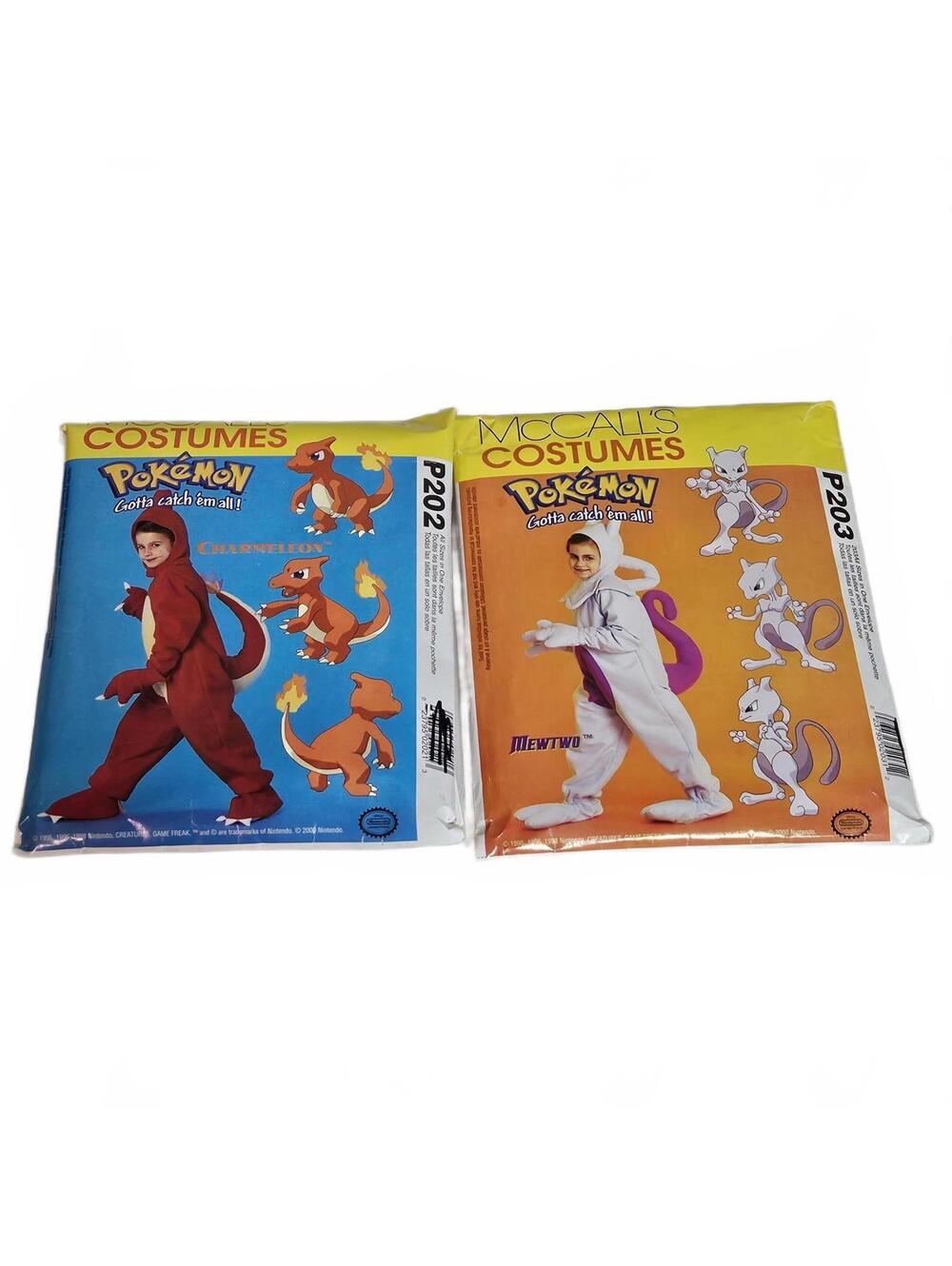 Vintage 2000 Pokemon McCalls Costume Patterns Mewtwo Charmeleon 1 Uncut 1 Cut